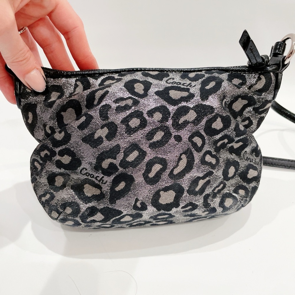 Coach Mini leopard silver and black Crossbody Bag β Designer It-Girl Essential π - Picture 5 of 12